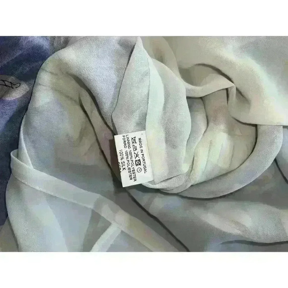 Vilagallo Watercolor Dragon Fly Print 100% Silk Dress Size 38 US Size 6-8 - Picture 8 of 9